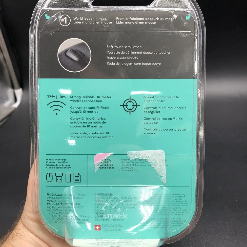 Logitech M317 Wireless Mouse -‎ Light Steel T17-65 New